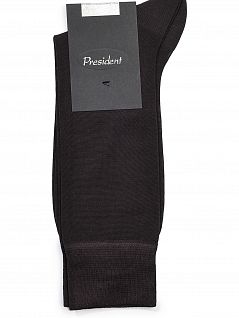 Мужские носки из ультратонкого хлопка высшего качества темно-коричневого цвета President 910c17